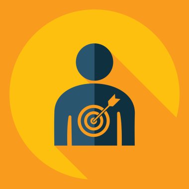 Gölge simgesini hedef ile düz modern tasarım