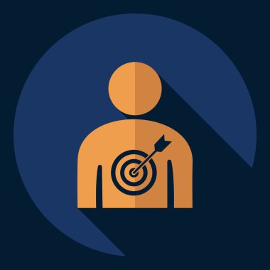 Gölge simgesini hedef ile düz modern tasarım