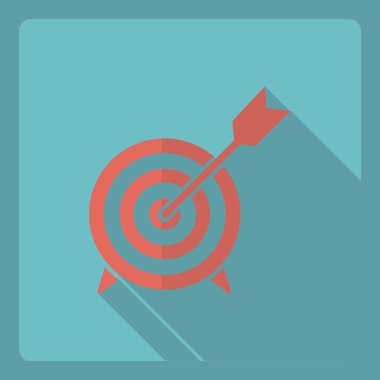 Gölge simgesini hedef ile düz modern tasarım