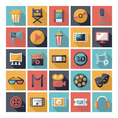 Film tasarım öğeleri ve sinema simgeler kümesi