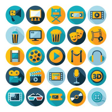 Film tasarım öğeleri ve sinema simgeler kümesi