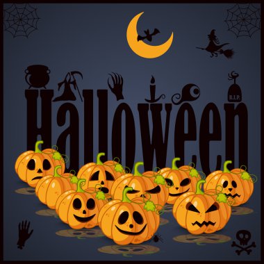 Poster, afiş ve arka plan için Halloween kabaklar için