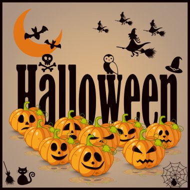 Poster, afiş ve arka plan için Halloween kabaklar için