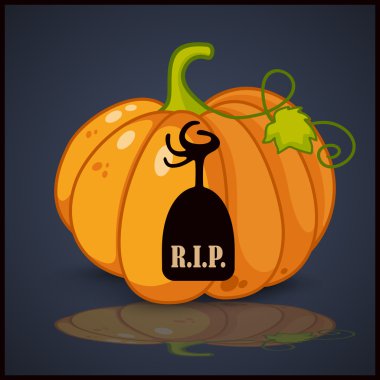 mezar, afiş ve arka plan için Halloween kabaklar için