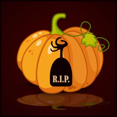mezar, afiş ve arka plan için Halloween kabaklar için