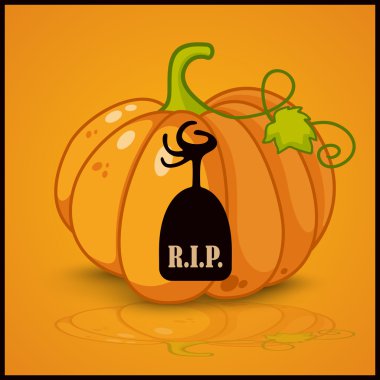 mezar, afiş ve arka plan için Halloween kabaklar için