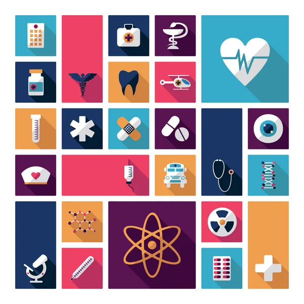 Set of flat design concept icons for medicine — Stock Vector