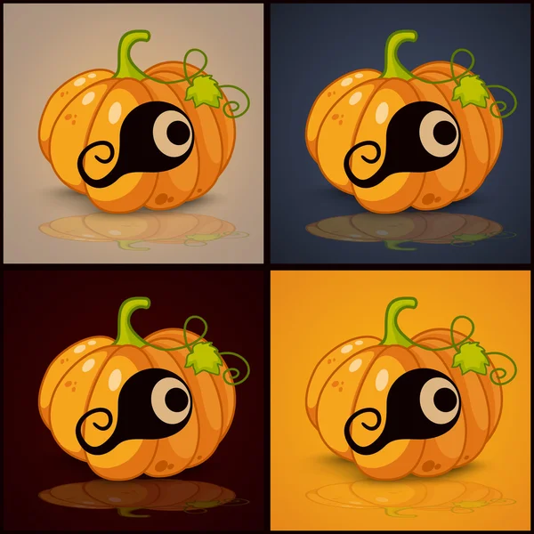 Ojo, banner y fondo para calabazas para Halloween — Vector de stock