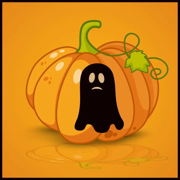 Ghost, banner and background for pumpkins for Halloween — Stock Vector