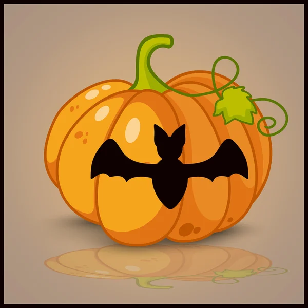 Bat, banner and background for pumpkins for Halloween — Stock Vector