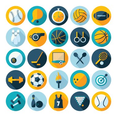 Düz kavramı, gölge, tasarım simgeler spor