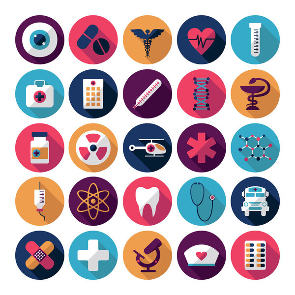 Set of flat design concept icons for medicine