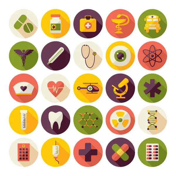 Conjunto de iconos de concepto de diseño plano para medicina — Archivo Imágenes Vectoriales