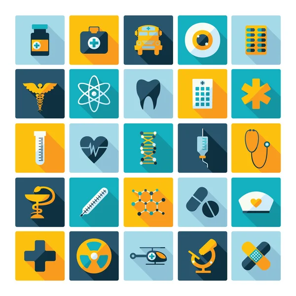 Set of flat design concept icons for medicine — Stock Vector