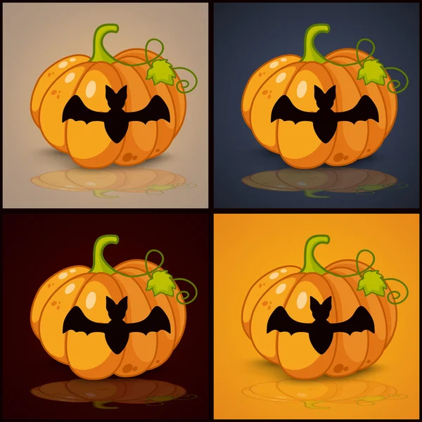 Morcego, banner e fundo para abóboras Halloween —  Vetores de Stock