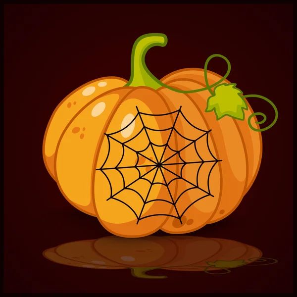 Telaraña y fondo para calabazas Halloween — Vector de stock