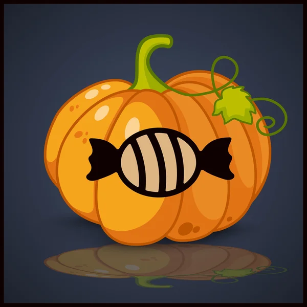 Caramelos, banner y fondo para calabazas Halloween — Vector de stock