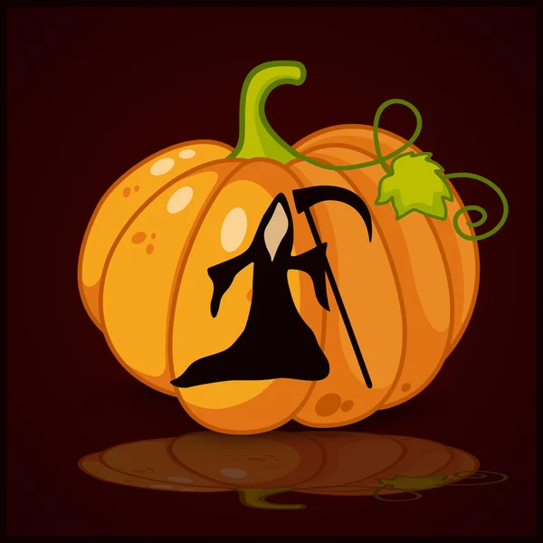 Muerte, banner y fondo para las calabazas Halloween — Vector de stock