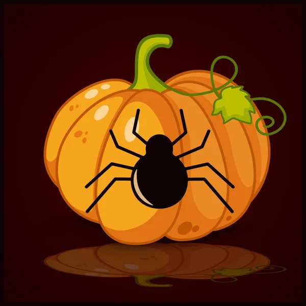 Araignée, bannière et fond pour citrouilles Halloween — Image vectorielle