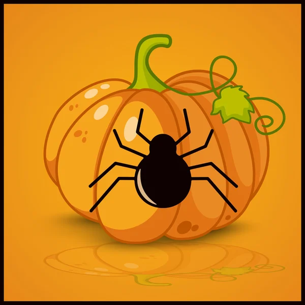 Araignée, bannière et fond pour citrouilles Halloween — Image vectorielle