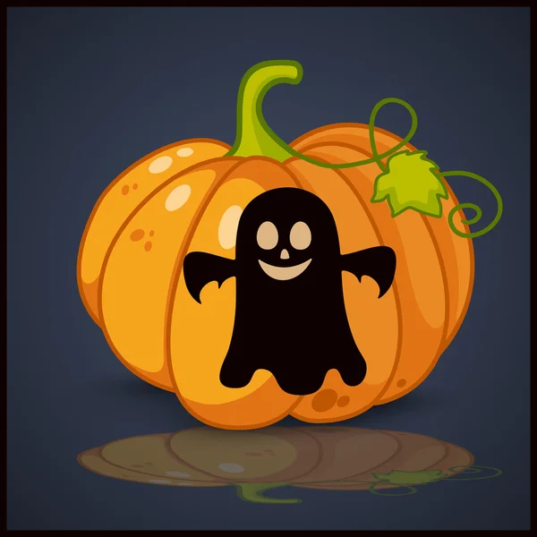 Fantasma, banner e fundo para abóboras Halloween — Vetor de Stock