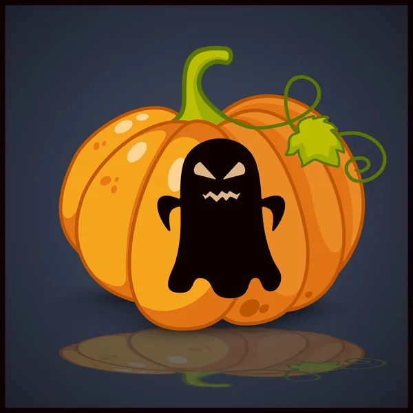 Fantôme, bannière et fond pour citrouilles Halloween — Image vectorielle