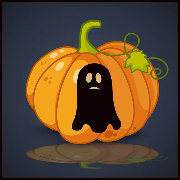 Fantôme, bannière et fond pour citrouilles Halloween — Image vectorielle