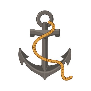 Beyaz bir arka plan üzerinde ip ile çapa