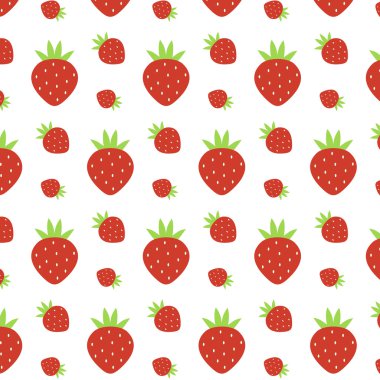 desen suluboya çilek - vektör çizim