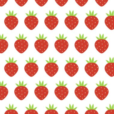 desen suluboya çilek - vektör çizim