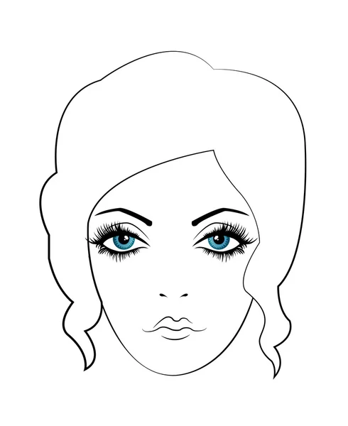 Jeune femme visage — Image vectorielle