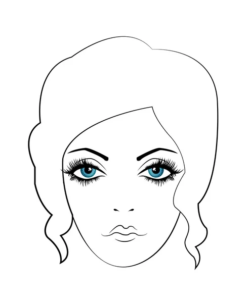 Cara de mujer joven — Vector de stock