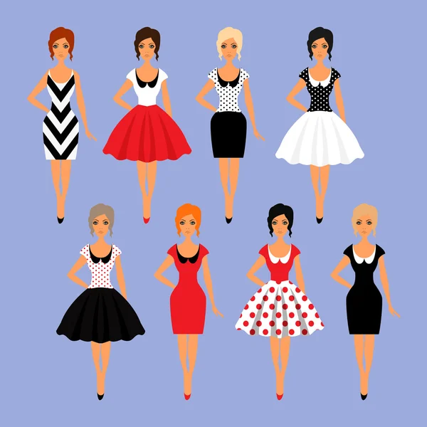 Ensemble d'accessoires de garde-robe femme — Image vectorielle