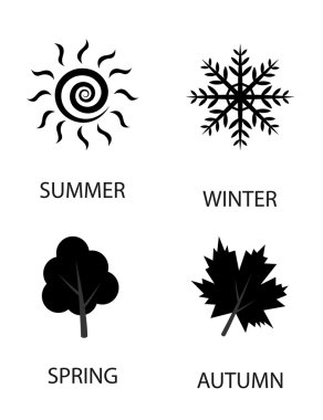 Sezon simgeler. Vektör çizim.