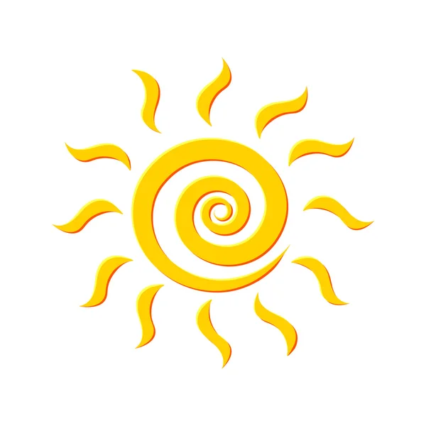 白の上の太陽-ベクトル図 — ストックベクタ
