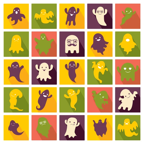Conjunto de fantasmas de Halloween —  Vetores de Stock