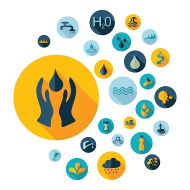 Düz konsept tasarımı gölge Set su ile