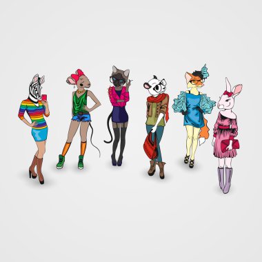 Hayvanlar insan şeklinde tam büyüme yaratıcı hayvanlar