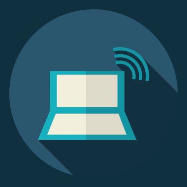 Gölge simgesi aygıt ile düz modern tasarım