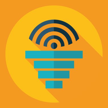 Gölge simgesi wi-fi ile düz modern tasarım