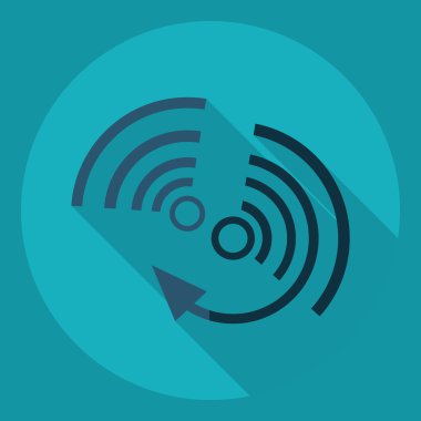 Gölge simgesi wi-fi ile düz modern tasarım