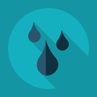 Gölge simge su ile düz modern tasarlamak