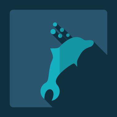 Gölge simgesi Yunus ile düz modern tasarım