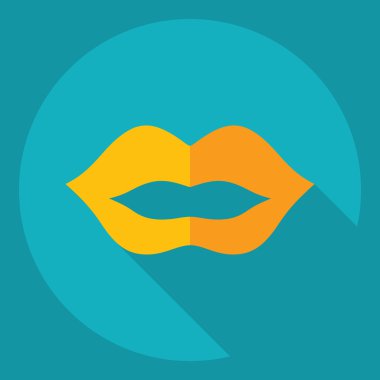 Gölge simgesi ruj ile düz modern tasarım