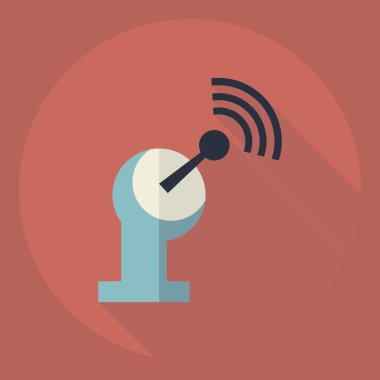 Gölge simgesi uydu ile düz modern tasarım