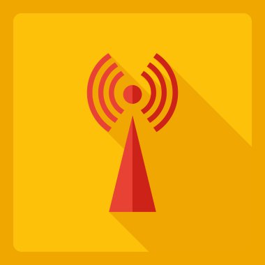 Gölge simgesi wi-fi ile düz modern tasarım