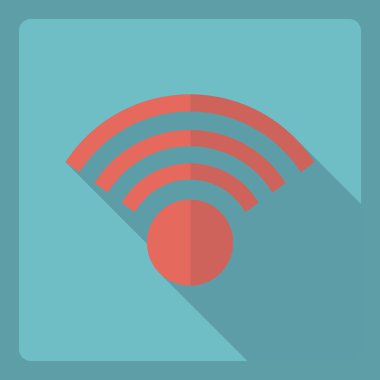 Gölge simgesi wi-fi ile düz modern tasarım