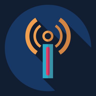 Gölge simgesi modem ile düz modern tasarım