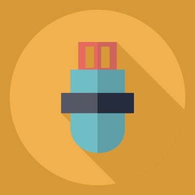 Düz modern tasarım ile gölge simge birden parlamak götürmek