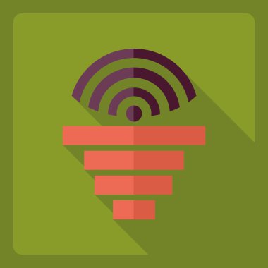 Gölge simgesi wi-fi ile düz modern tasarım